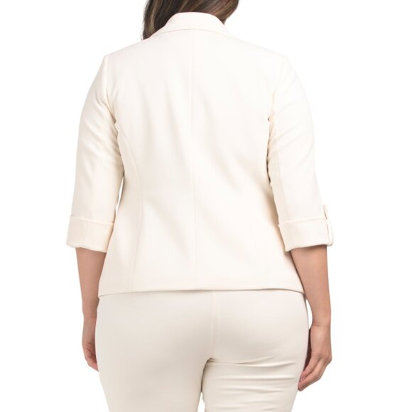 ANNE KLEIN White Plus Compression Notch Collar Jacket - Picture 2 of 2